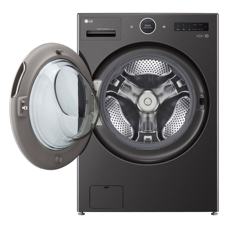 LG Black Steel All-in-One Ventless Washer/Dryer Combo with 