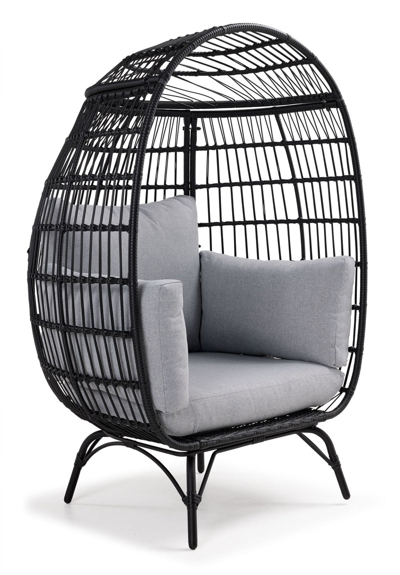 Black rattan egg chair hotsell