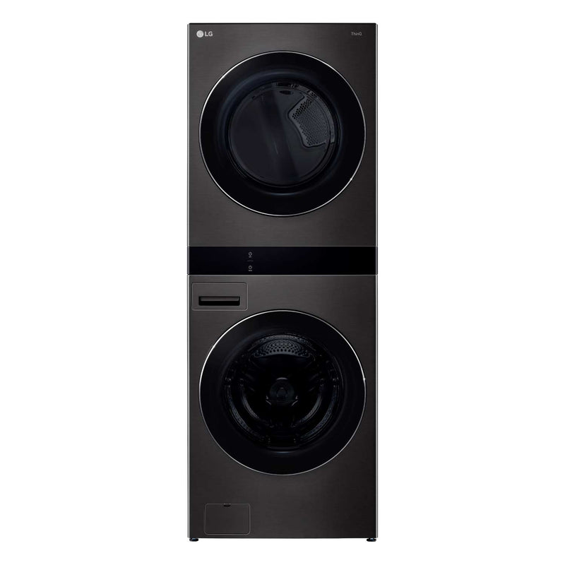 LG Black Single Unit Wash Tower™ with Center Control® Front Load Washer  (5.8 cu. ft.) and Dryer (7.4 cu. ft.) - WKEX300HBA