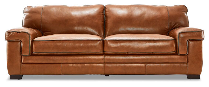 Stampede Leather Sofa in Chestnut Brown | Leon's