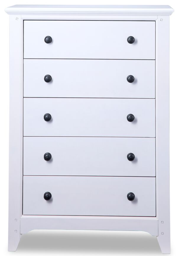 Frost 5 Drawer Chest - White, Black