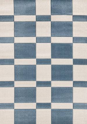 Finley Modern Geometric Area Rug - Blue White - 8' X 11'