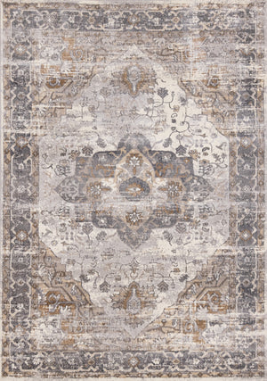 Elegant Traditional Area Rug - Grey Brown - 5' X 8'