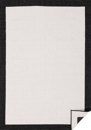 Summer Breeze 5'3" x 7'7" Reversible Outdoor Rug - Cream, Black Border