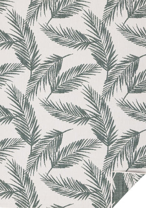 Summer Breeze 5'3" x 7'7" Outdoor Reversible Rug - Green, Leaf Motif