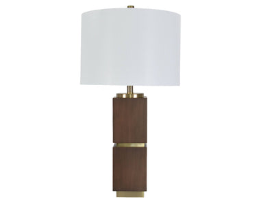 Fresh Perspective Metal Living Room Table Lamp - Light Brown/White