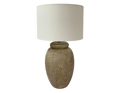 Fresh Perspective Ceramic Bedroom Table Lamp - Light Brown and White