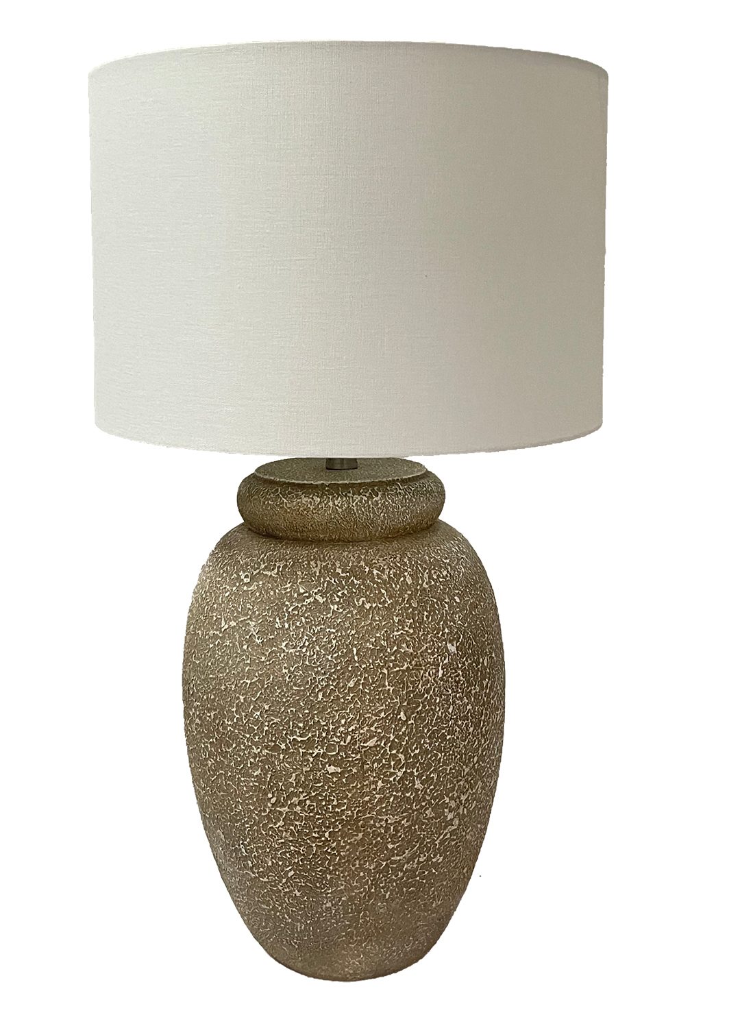 Fresh Perspective Ceramic Bedroom Table Lamp - Light Brown and White