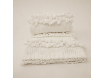 Fresh Perspective Chunk Knit Ivory Throw -Ivory