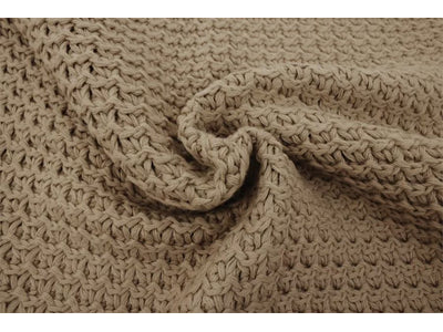 Fresh Perspective Knit Ivory Throw -Light Brown