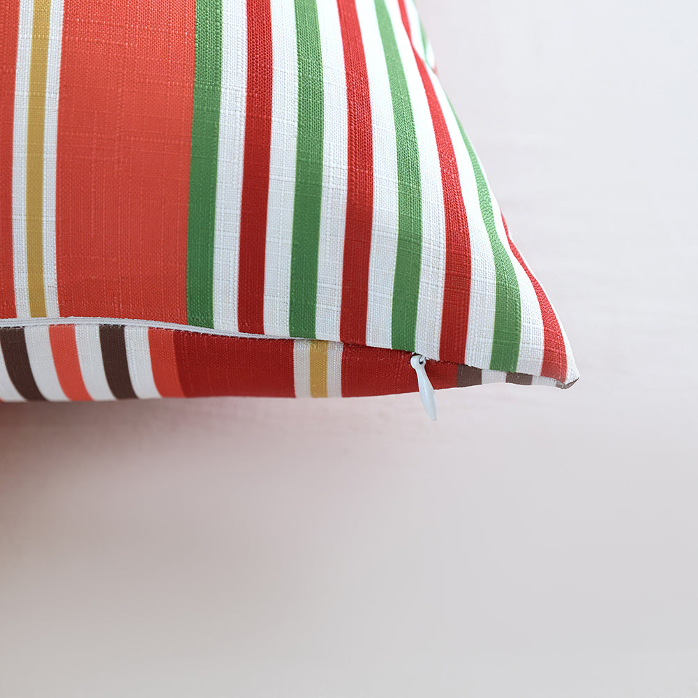 Summer Breeze Outdoor Decorative Accent Cushion -Coral Stripes