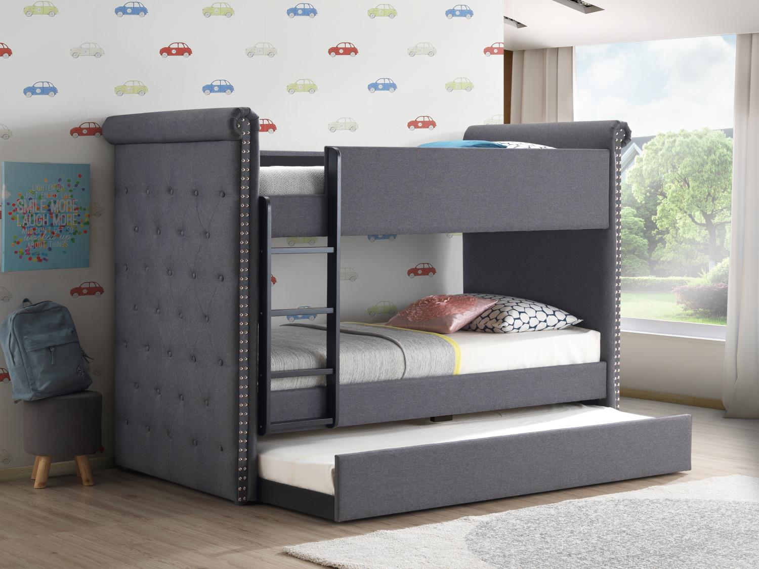 Metal twin over full clearance bunk bed with trundle