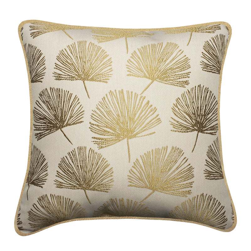 Natural Glam 18 X 18 Decorative Leaf Pillow - Gold | Leon's