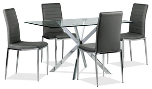 Darron 5-Piece Dining Table Set - Slate