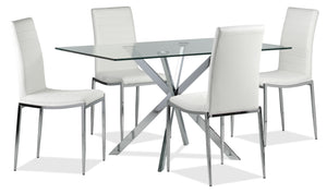 Darron 5-Piece Dining Table Set - White