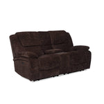 Maxwell Power Reclining Loveseat with Console - Brown