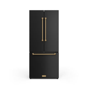 Thor Kitchen Matte Black French Door Counter Depth Refrigerator with Ice Maker| Gordon Ramsay Collection (17.5 cu.ft.) - RF3017FFD00-BRZ