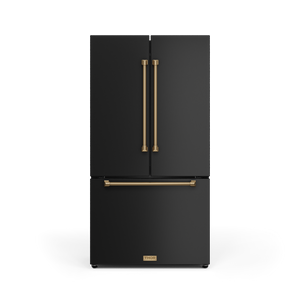 Thor Kitchen Matte Black French Door Counter-Depth Refrigerator with Ice Maker| Gordon Ramsay Collection (20.3 cu.ft.) - RF3621CTD00-BRZ