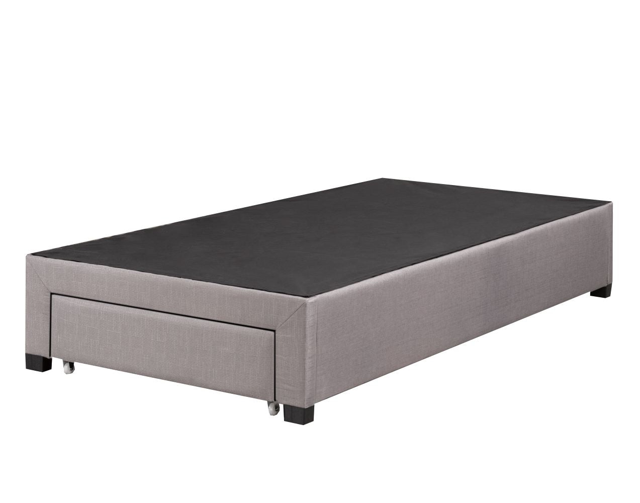 Brent Twin Platform Bed Base With Drawer - Grey