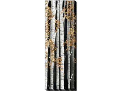 Golden Birch II Wall Art - Gold/White - 16 X 48