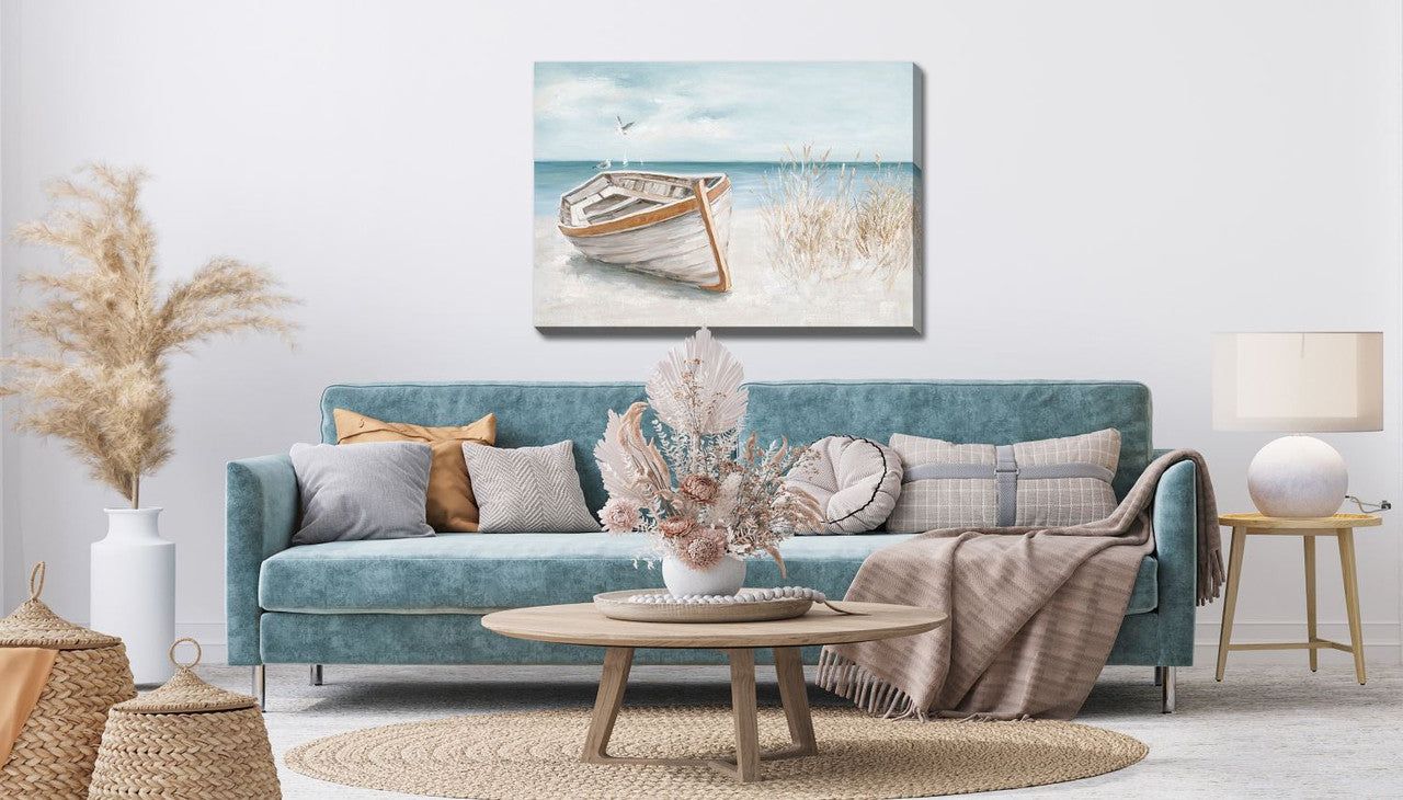 Ashore Wall Art - Blue/White - 40 X 28