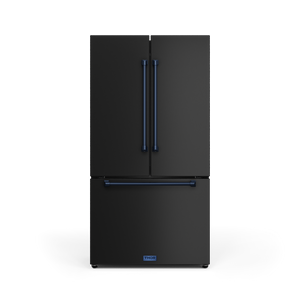 Thor Kitchen Matte Black French Door Counter-Depth Refrigerator with Ice Maker| Gordon Ramsay Collection (20.3 cu.ft.) - RF3621CTD00-BLU