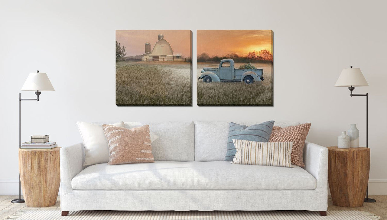 After a Long Day Wall Art - Blue/Green - 60 X 30 - Set of 2