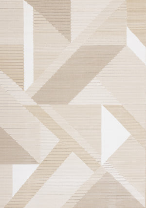 Sandstone Plains 5'3" x 7'7" Elegant Contemporary Geometric Pattern Area Rug - Cream