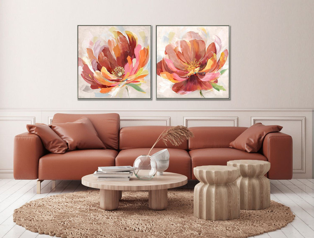 Happy Bloom II Wall Art - Red/Orange/Yellow - 33 X 33