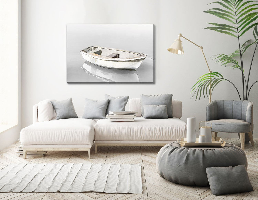 Gone Fishing Wall Art - White - 42 X 28