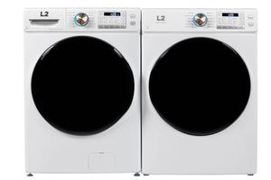 L2 White Front Load Washer with French Display (5.2 Cu. Ft) & White Electric Dryer with French Display (8.0 Cu. Ft) - LF52N3AWWFR/LE52N3AWWFR