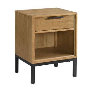 Newport Night Table - Oak and Black