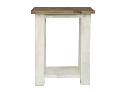 Borsgade Reclaimed Pine End Table - Antique White/Rustic Natural