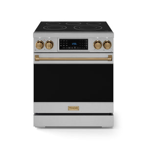 Thor Kitchen Stainless Steel Freestanding Professional Electric Range |Gordon Ramsay Series (4.55 cu.ft.) -RSE30-BRZ