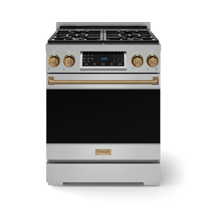 Thor Kitchen Stainless Steel Freestanding Professional Gas Range|Gordon Ramsay Series (4.55 cu.ft.) - RSG30LP-BRZ