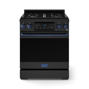 Thor Kitchen Black Stainless Steel Freestanding Gas Range|Gordon Ramsay Series (4.55 cu.ft.) - RSG30BLP-BLU