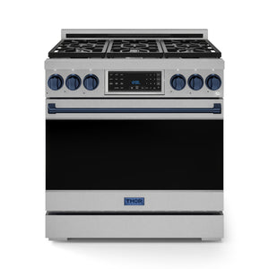 Thor Kitchen Stainless Steel Freestanding Professional Liquid Propane Gas Range|Gordon Ramsay Series (6 cu.ft.) - RSG36LP-BLU