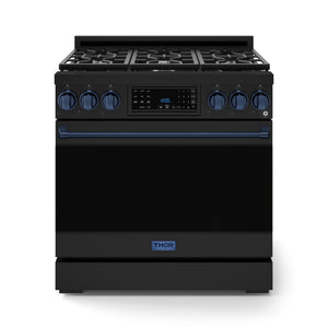 Thor Kitchen Black Stainless Steel Freestanding Professional Gas Range|Gordon Ramsay Series (6 cu.ft.) - RSG36B-BLU