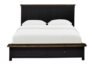 Stormy Ridge 3 - Piece King Storage Bed - Slate Black, Chicory