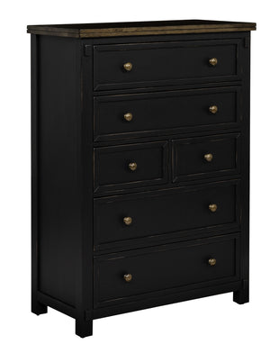 Stormy Ridge 6 Drawer Chest - Slate Black, Chicory