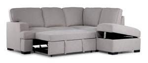 Adara 2-Piece Sectional with Left-Facing Pop-Up Bed - Beige