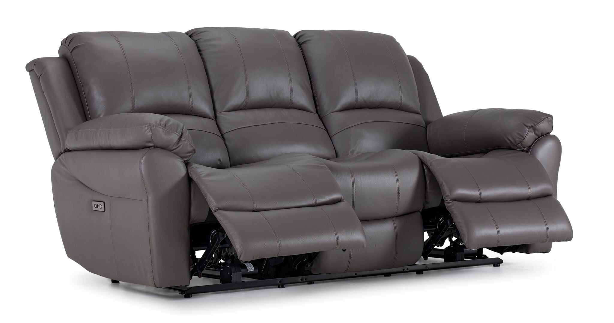 Alba Leather Power Reclining Sofa Grey Leon s