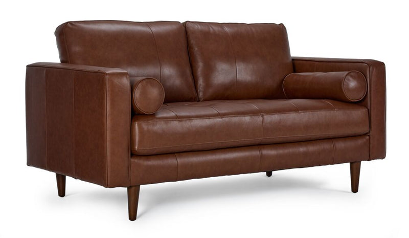Bari Leather Sofa and Loveseat Set - Cobblestone | Leon's