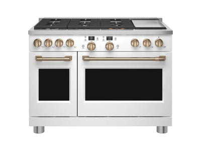 Café Matte White Commercial-Style Smart Dual Fuel Range with No-Preheat Air Fry (8.25 Cu. Ft) - C2Y486P4TW2