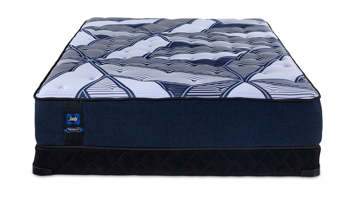 Sealy Posturepedic® Plus Sterling - Callie II Firm Tight Top King Mattress and Low Profile Boxspring