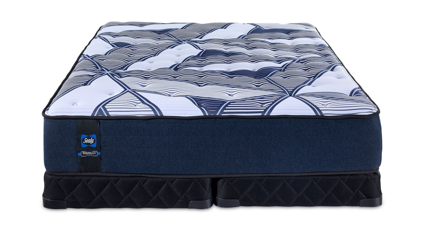 Sealy Posturepedic® Plus Sterling - Callie II Firm Tight Top Queen Mattress and Split Low Profile Boxspring Set