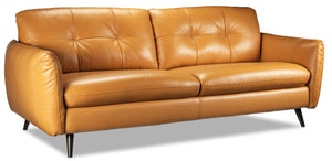 Carlino Leather Sofa - Honey Yellow