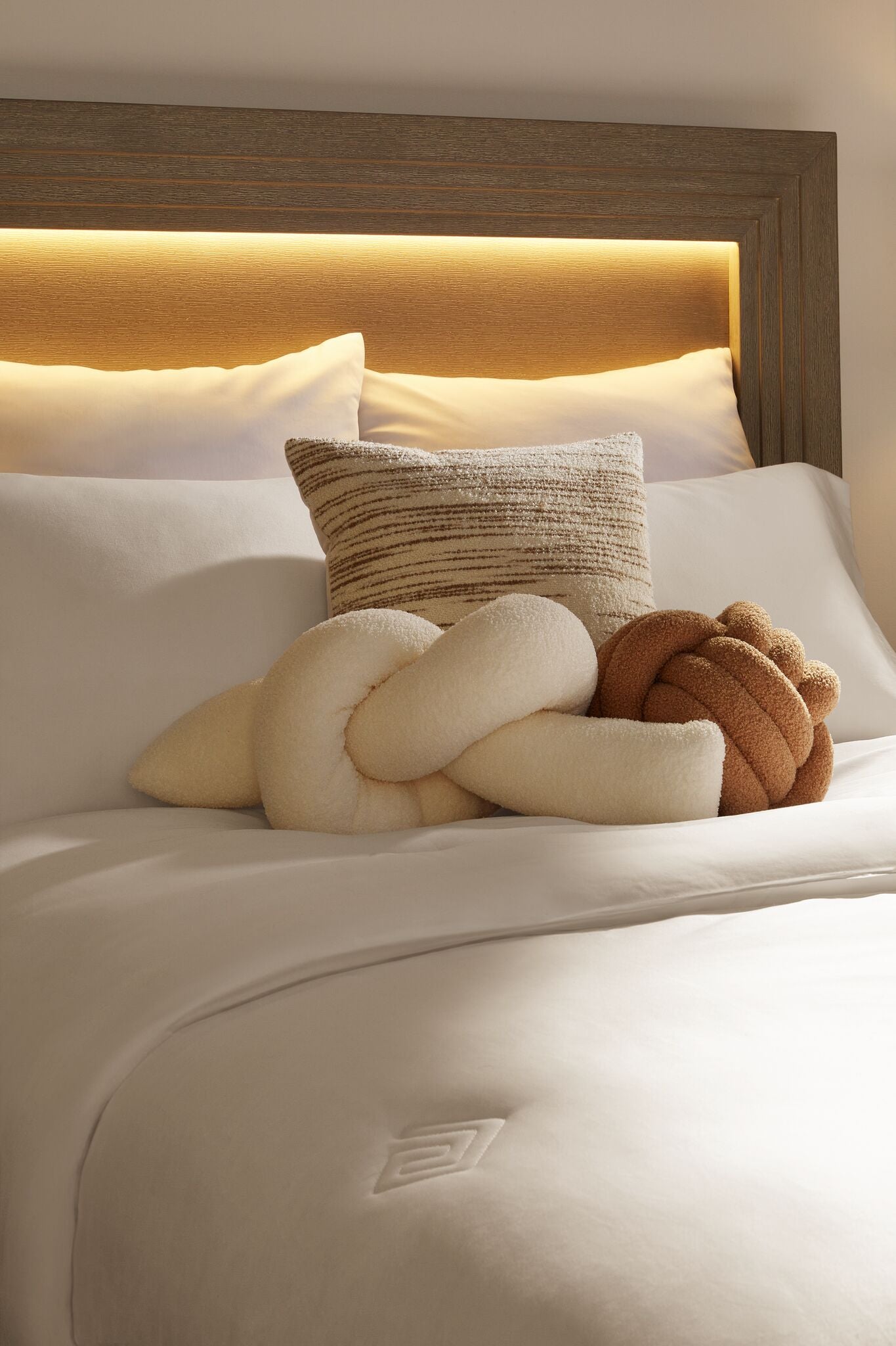 Fresh Perspective Knotted Ball Pillow -Light Brown