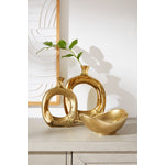 Fresh Perspective Shiny Gold Small Vase -Gold