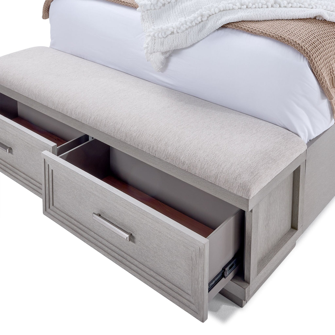 Cascade 3-Piece Queen Storage Bench Bed - Dovetail Grey